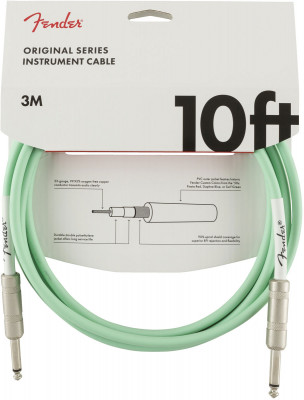 FENDER 10' OR INST CABLE SFG инструментальный кабель, зеленый, 10'
