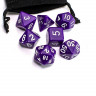 Набор из 7 игровых кубиков для ролевых игр, фиолетовый, с мешочком