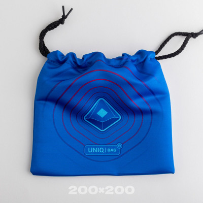 Тканевый мешок с печатью синий, 20*20, со шнурком