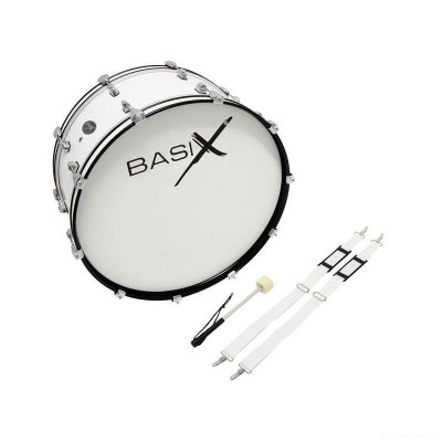 BASIX Маршевый бас-барабан 24 x 10" (белый). Ремни и колотушка в комплекте