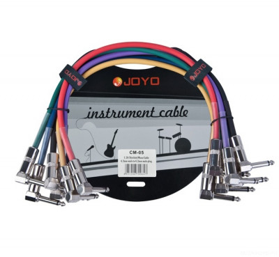 JOYO CM-05 Patch Cables набор инструментальных кабелей 36 см, 6 шт, угловые TS-TS 6,3 мм