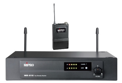 MIPRO MR-818/MT-801a (622.500 MHz) True Diversity радиосистема аналоговая UHF с поясным передатчиком