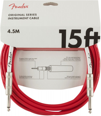 FENDER 15' OR INST CABLE FRD инструментальный кабель, красный, 15'
