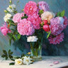 Картина по номерам 40х50 Букет пионов (25 цветов)