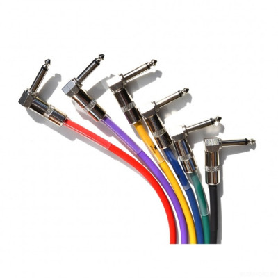 JOYO CM-11 Patch Cables набор инструментальных кабелей 20 см, 6 шт, угловые TS-TS 6,3 мм