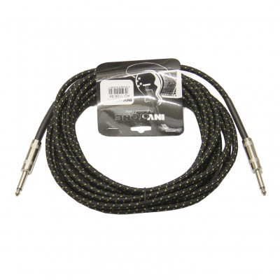 Invotone ACI1110/BK - инструментальный кабель, 6.3 mono Jack-6.3 mono Jack тряп. изол, дл. 10 м (черный)