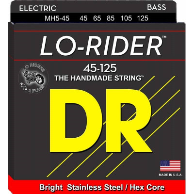 DR MH5-45 Lo-Rider струны для 5-стр. бас-гитары среднего натяжения (45-125)