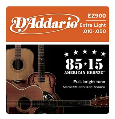Струны для акустической гитары D'Addario EZ900, бронза 85/15, Extra Light 10-50