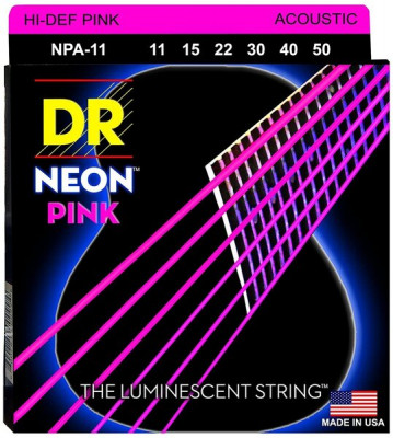 Струны для акустических гитар DR NPA-11-50 NEON PINK