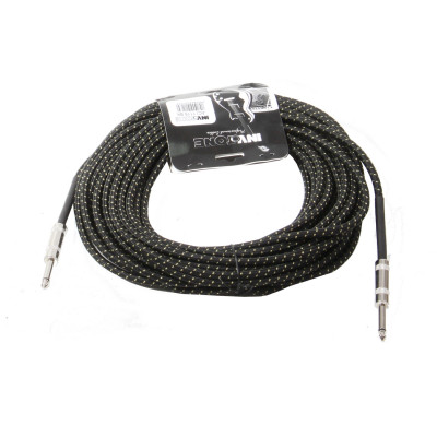 Invotone ACI1115/BK - инструментальный кабель, 6.3 mono Jack-6.3 mono Jack тряп. изол, дл. 15 м (черный)
