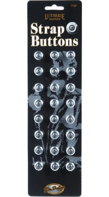 Крепление "рюмка" для гитарного ремня Dunlop 7100SI Strap Buttons 24Pack, хром, 24 шт.