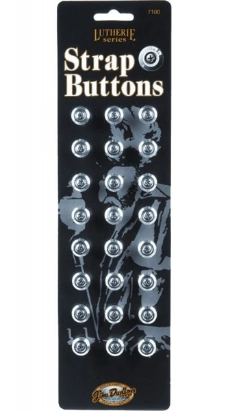 Крепление "рюмка" для гитарного ремня Dunlop 7100SI Strap Buttons 24Pack, хром, 24 шт.