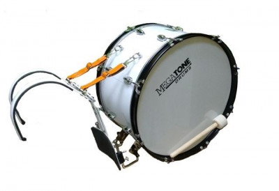 Бас-барабан маршевый MEGATONE MBD-26H/WH 26"X12" колотушка в комплекте