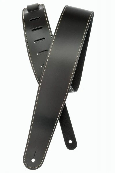 Гитарный ремень Planet Waves 25LS00-DX, 64 мм, натуральная кожа, черный с белой строчкой