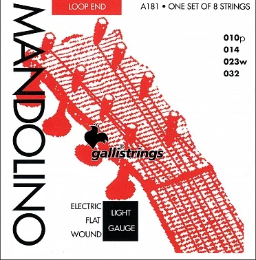 Струны для электромандолины GALLI STRINGS A181 (010-.014-.023w-.032)