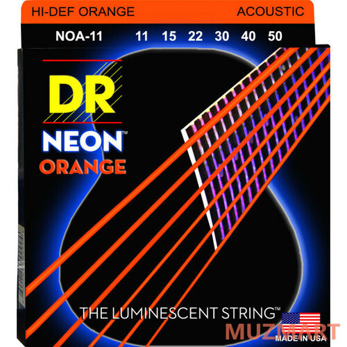 Струны для акустических гитар DR NOA-11-50 NEON Red