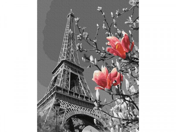 Картина по номерам с цв. схемой на холсте 30х40 ВЕСНА В ПАРИЖЕ (21 цвет)
