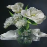 Алмазная мозаика 15х20 Белый букет (16 цветов)