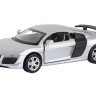 Машина "АВТОПАНОРАМА" Audi R8 GT, серебро, 1/43, инерция, в/к 17,5*12,5*6,5 см