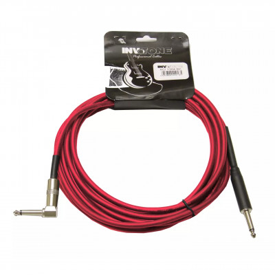 Invotone ACI1204/R - инструментальный кабель, 6.3 mono Jack-6.3 mono Jack угловой 4 м (красный)