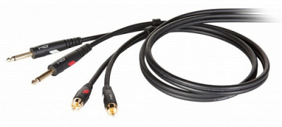DIE HARD DHG535LU18 - аудио кабель 2 х 6,3 мм моно – 2 х RCA.Длина: 1,8 м.Цвет: черный
