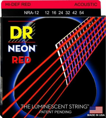Струны для акустических гитар DR NOA-12-54 NEON RED
