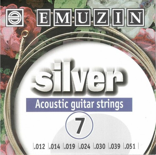 EMUZIN SILVER / 7А222 струны для 7-струнной акустической гитары