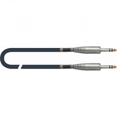 QUIK LOK S206-3 BK Standart Silver готовый инструментальный кабель, 3 метра, разъемы Stereo Jack прямые металлические, цвет черн