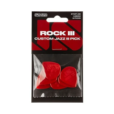 Медиаторы Dunlop 570P138 Rock III Nylon Custom Jazz III 6Pack, толщина 1 мм, 6 шт.