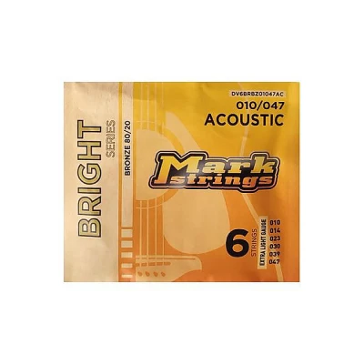 Струны для акустической гитары Markbass Bright Series DV6BRBZ01047AC, 10-47, бронза 80/20
