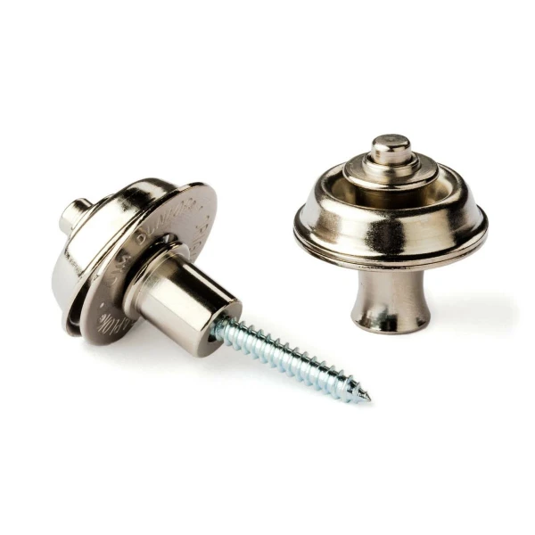 Комплект креплений для гитарного ремня Dunlop SLS1401N Straplok Flush Mount, потайной, никель