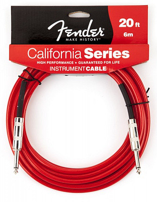 FENDER 20' CALIFORNIA INSTRUMENT CABLE CANDY APPLE RED - инструментальный кабель 6 метров