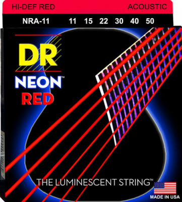Струны для акустических гитар DR NRA-11-50 NEON RED