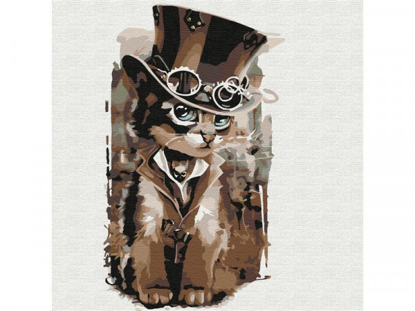 Картина по номерам 30х30 МИСТЕР КОТ (14 цветов)