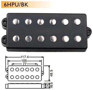 Dr.Parts 6HPU/BK - звукосниматель хамбакер для 6-струнной бас гитары