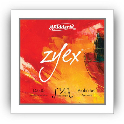 Струны для скрипки 3/4 D'Addario DZ310 3/4M Zyex, medium комплект