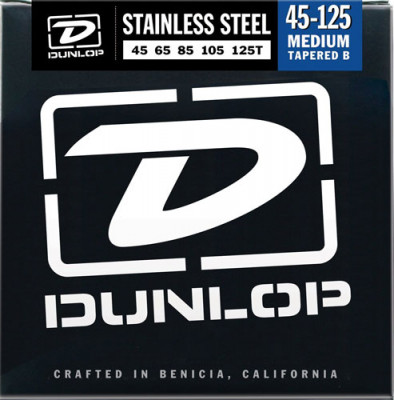 DUNLOP DBS Stainless Steel Bass Medium 5-125 Tapered 45-125T струны для 5-струнной бас-гитары