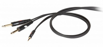 DIE HARD DHG545LU18 - аудио кабель 2 х 6,3 мм моно – 1 х 3,5 мм стерео.Длина: 1,8 м.Цвет: черный