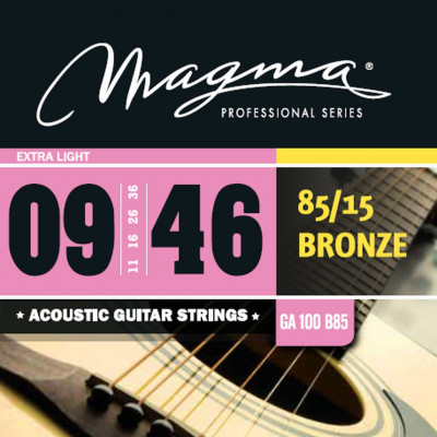 Комплект струн для акустической гитары 9-46 Magma Strings GA100B85