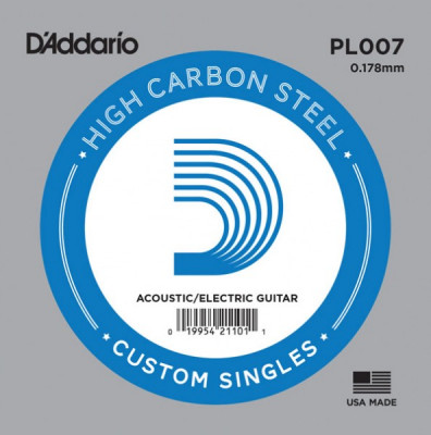 D'ADDARIO PL007 одиночная струна для акустической и электрогитары