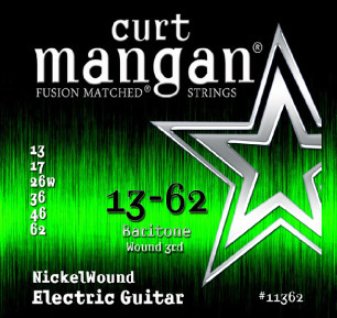 CURT MANGAN 13-62 Nickel Wound (Baritone) Set струны для электрогитары-баритон