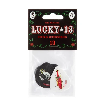 Медиаторы Dunlop L13BP073 Lucky 13 6Pack, толщина 0.73 мм, 6 рисунков, 6 шт.