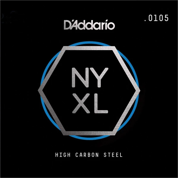 Отдельная струна для электрогитары D'Addario NYS0105, .0105", серия NYXL, стальной сплав
