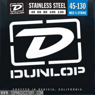 DUNLOP DBS Stainless Steel Bass Medium 5-130 Tapered 45-130T струны для 5-струнной бас-гитары
