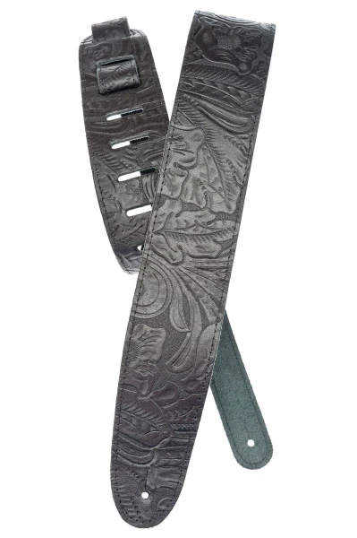 Гитарный ремень Planet Waves 25LE00 "Embossed", 64 мм, натуральная кожа, чёрный