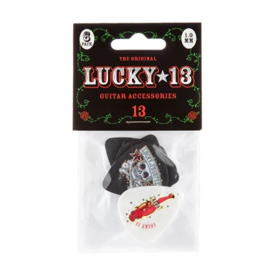 Медиаторы Dunlop L13BP100 Lucky 13 6Pack, толщина 1 мм, 6 рисунков, 6 шт.