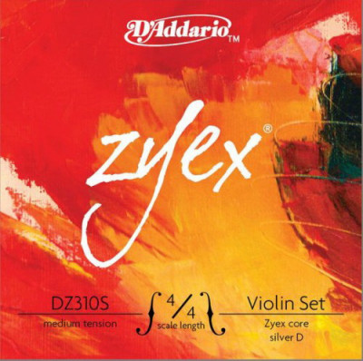 Струны для скрипки 4/4 D'Addario DZ310S 4/4M Zyex Medium (Silver D) комплект