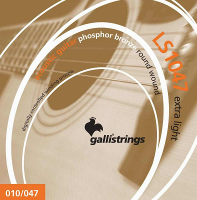 Комплект струн для акустической гитары GALLI STRINGS LS1047 Extra light, 10-47