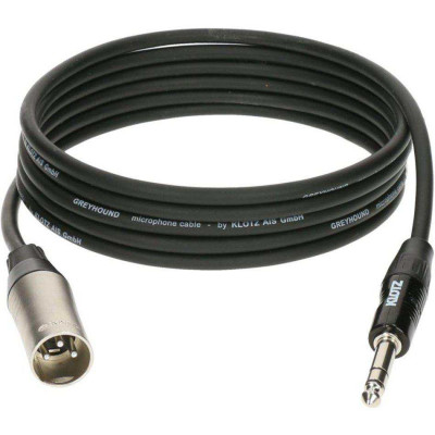Микрофонный кабель KLOTZ GRG1MP06.0 GREYHOUND, разъемы Klotz XLR папа - Stereo Jack, 6 м