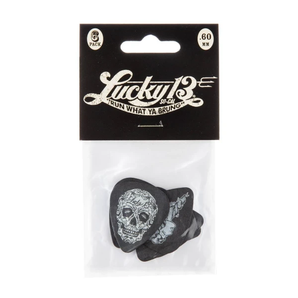 Медиаторы Dunlop L13CP060 Lucky 13 6Pack, толщина 0.6 мм, 6 рисунков, 6 шт.
